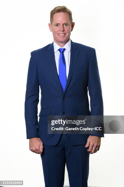 Commentator Shaun Pollock poses for a portrait prior to the ICC Cricket World Cup 2019 at on May 29, 2019 in London, England.