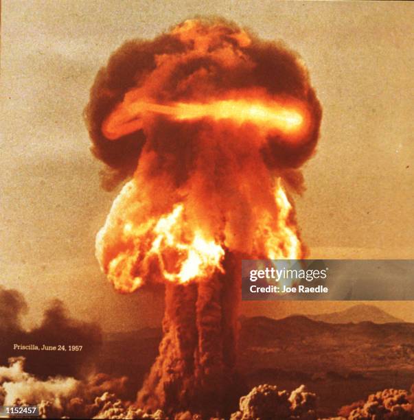 Photograph on display at The Bradbury Science Museum shows a hydrogen bomb test on June 24, 1957. The museum is Los Alamos National Laboratory's...