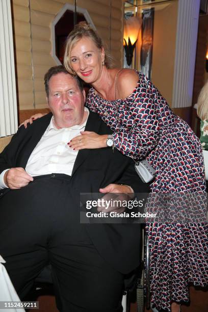 Ottfried Fischer and his girlfriend Simone Brandlmeier during the opening night of the Munich Film Festival 2019 Party at Hotel Bayerischer Hof on...