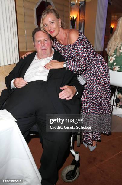 Ottfried Fischer and his girlfriend Simone Brandlmeier during the opening night of the Munich Film Festival 2019 Party at Hotel Bayerischer Hof on...