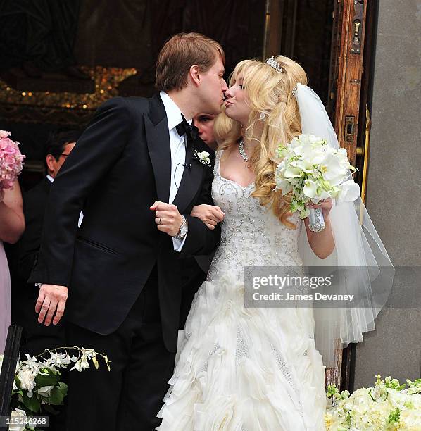 Christopher Nixon Cox and Andrea Catsimatidis leave the Greek Orthodox Cathedral Of The Holy Trinity after being married on June 4, 2011 in New York...