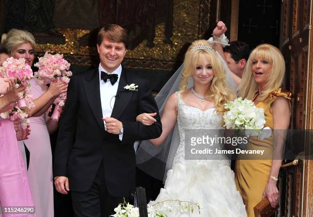 Christopher Nixon Cox and Andrea Catsimatidis leave the Greek Orthodox Cathedral Of The Holy Trinity after being married on June 4, 2011 in New York...