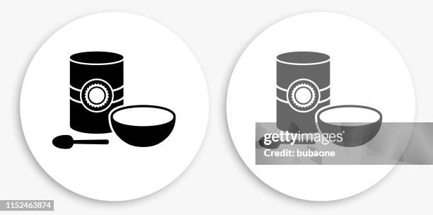 oatmeal black and white round icon - oatmeal stock illustrations