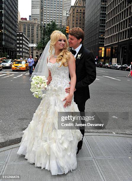 Andrea Catsimatidis and Christopher Nixon Cox arrive at The Waldorf-Astoria for their wedding reception after being married on June 4, 2011 in New...