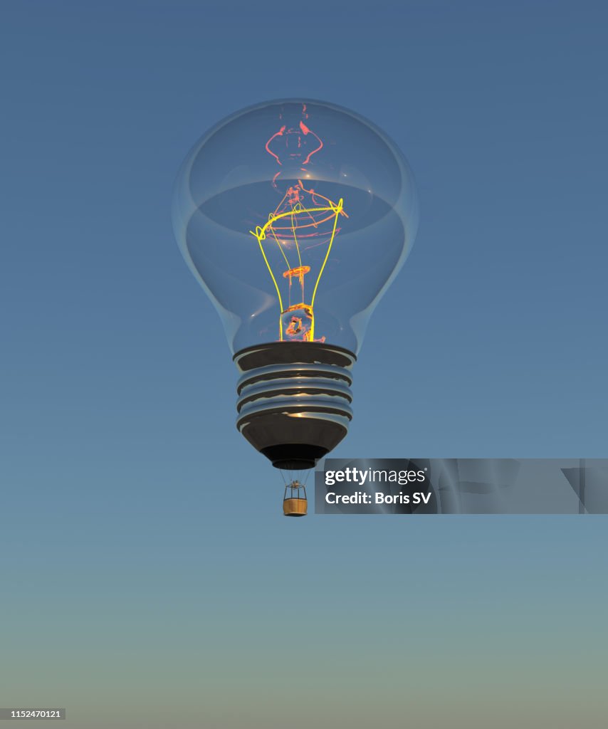 Hot Air Balloon as Incandescent Light Bulb