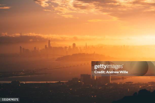 bay area golden hour - moody sky stock pictures, royalty-free photos & images