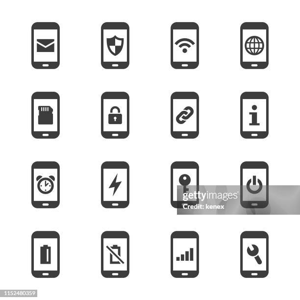 smart phone und mobile icons set - all sim card stock-grafiken, -clipart, -cartoons und -symbole