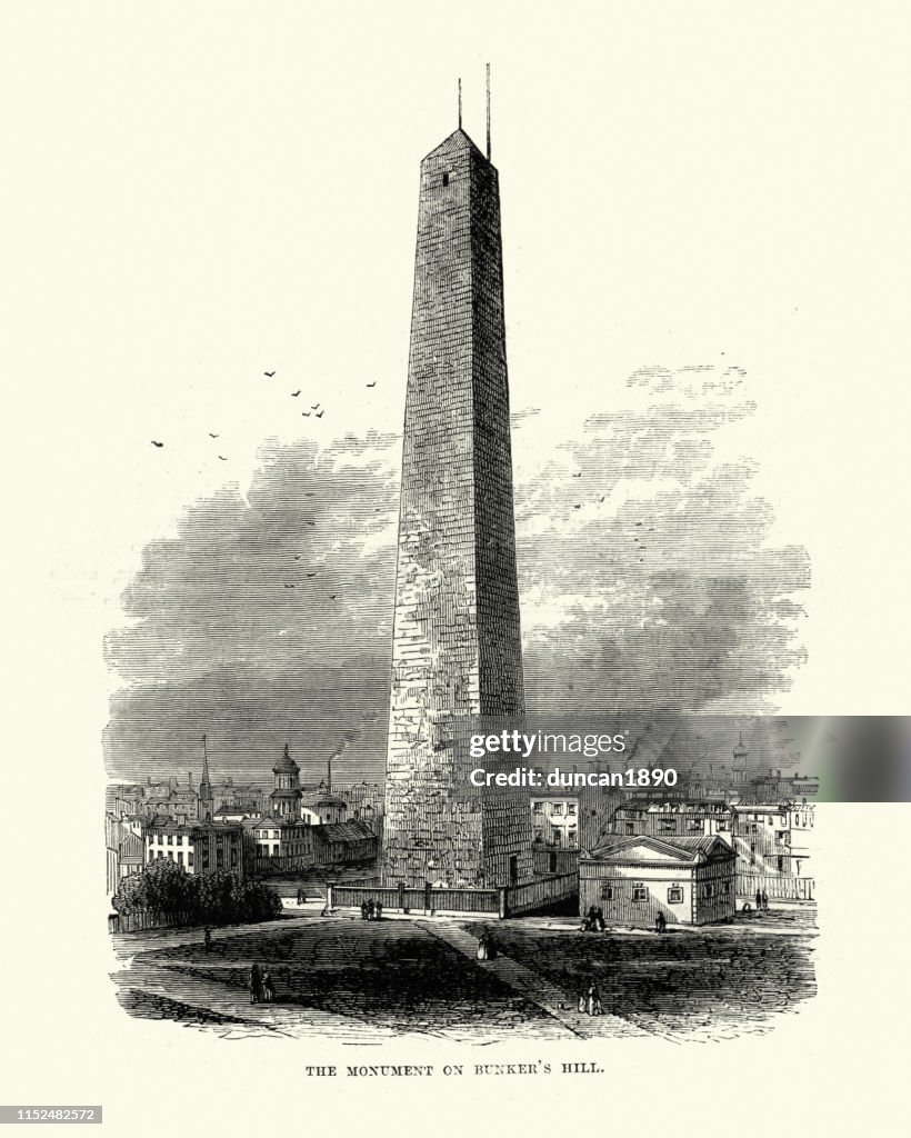 Bunker Hill Monument, Boston, Massachusetts, 19. Jahrhundert