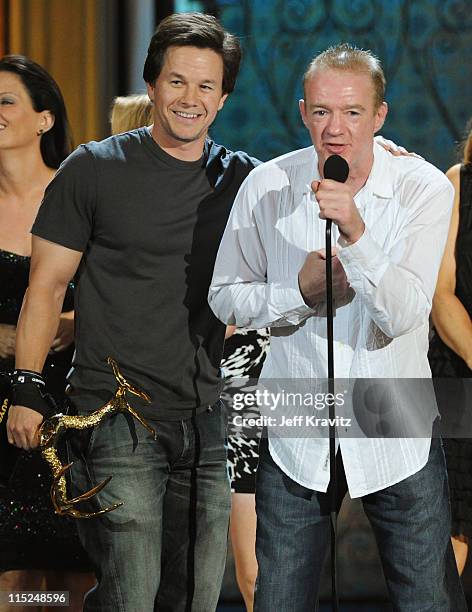 Actor Mark Wahlberg and boxer Dicky Eklund accept an award onstage during Spike TV's 5th annual 2011 "Guys Choice" Awards at Sony Pictures Studios on...