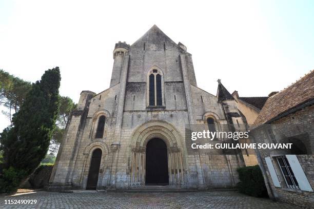 This picture taken on June 28, 2019 shows the Notre Dame Abbey of Fontgombault, central France, where French citizen Jean-Claude Romand arrived from...