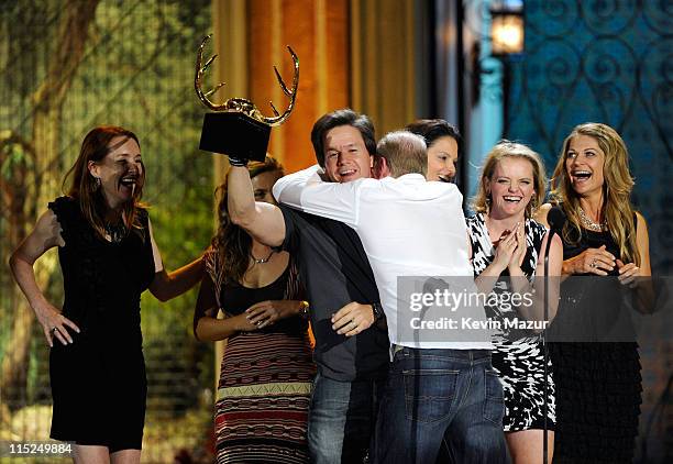 Actor Mark Wahlberg and boxer Dicky Eklund accept an award onstage during Spike TV's 5th annual 2011 "Guys Choice" Awards at Sony Pictures Studios on...