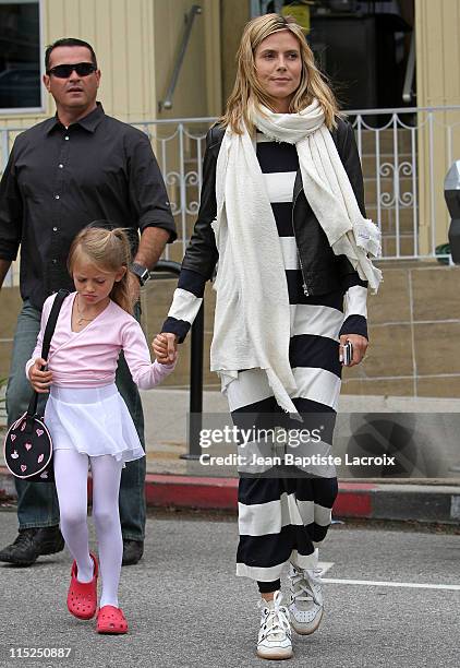 Heidi Klum and Leni Samuel are seen in Brentwood on June 4, 2011 in Los Angeles, California.