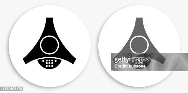 office intercom black and white round icon - buzzer stock-grafiken, -clipart, -cartoons und -symbole