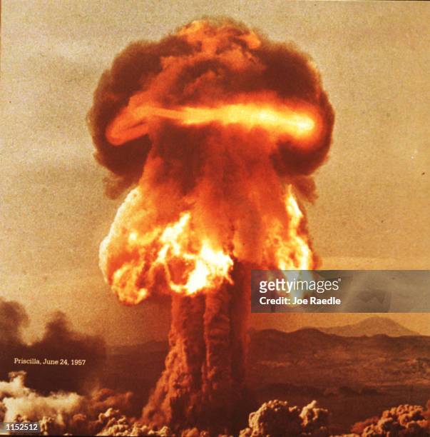 Photograph on display at The Bradbury Science Museum shows a hydrogen bomb test on June 24, 1957. The museum is Los Alamos National Laboratory's...