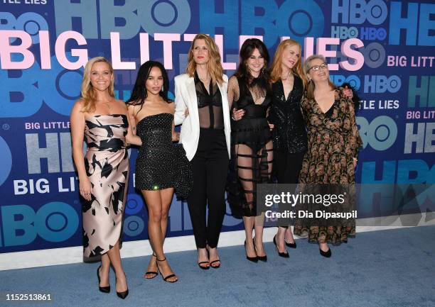 Reese Witherspoon, Zoe Kravitz, Laura Dern, Shailene Woodley, Nicole Kidman and Meryl Streep attend the "Big Little Lies" Season 2 Premiere at Jazz...