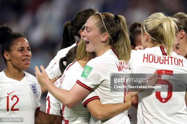 Keira Walsh of England Women celebrates 0-2 with Steph Houghton of England Women, Beth Mead of England Women, Demi Stokes of England Women during the...
