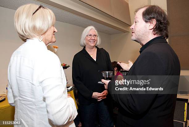 Film Chair Barbara Boyle, UCLA School of Theater, Film and Television Dean Teri Schwartz and animation director Chuck Sheetz attend a reception at...