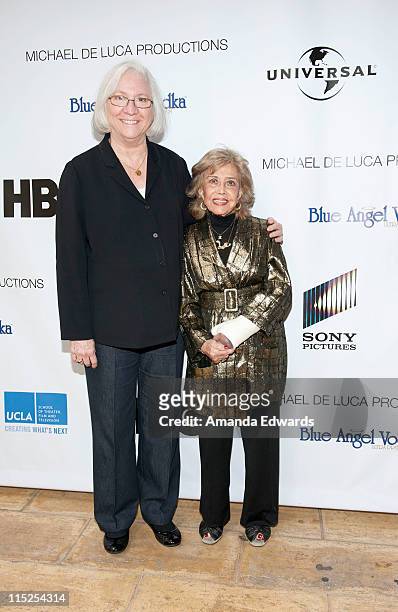 School of Theater, Film and Television Dean Teri Schwartz and voice actress June Foray arrive at the UCLA Animation Workshop Festival of Animation at...
