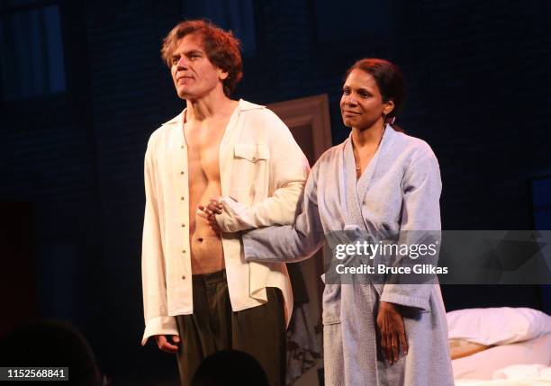 Michael Shannon and Audra McDonald during the curtain call for the revival of "Frankie and Johnny in The Clair de Lune" at The Broadhurst Theatre on...
