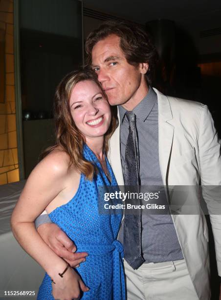 Kate Arrington and Michael Shannon pose at the opening night after party for the revival of "Frankie and Johnny in The Clair de Lune" at Brasserie 8...