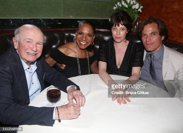 Playwright Terrence McNally, Audra McDonald, Director Arin Arbus and Michael Shannon pose at the opening night after party for the revival of...