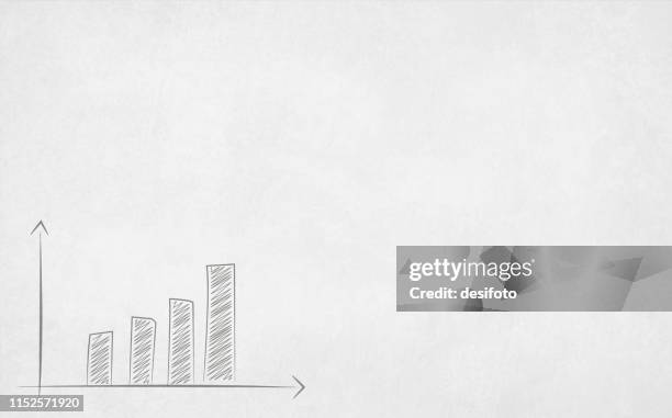 vector illustration of an increasing bar graph over a grunge effect white board with copy space for text - illustration - corner flourish vector stock illustrations