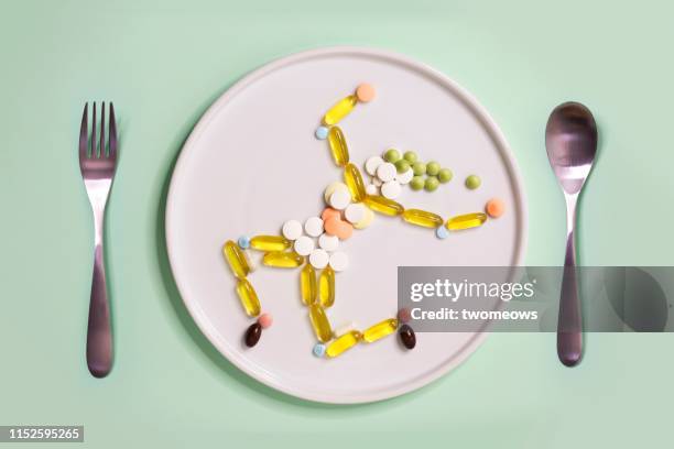 effective medication treatment still life concept image. - nahrungsergänzungsmittel stock-fotos und bilder