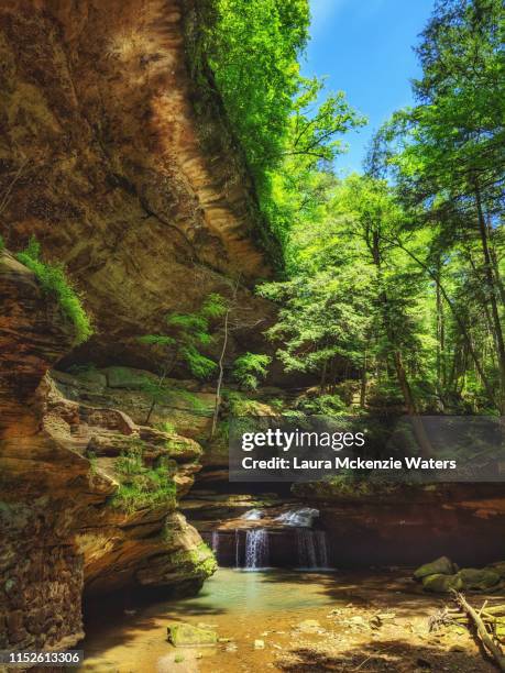 old man's cave in the summer - ohio landscape stock pictures, royalty-free photos & images