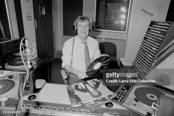 English journalist and broadcaster Derek Jameson pictured at the BBC Radio 2 studios in London in January 1986. Derek Jameson is due to take over the...