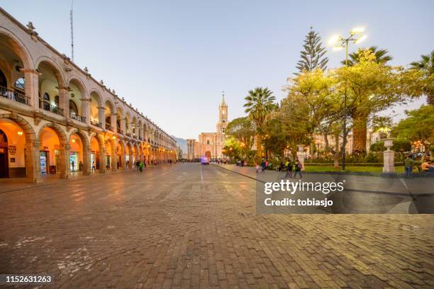 basilica cathedral of arequipa - arequipa peru stock pictures, royalty-free photos & images