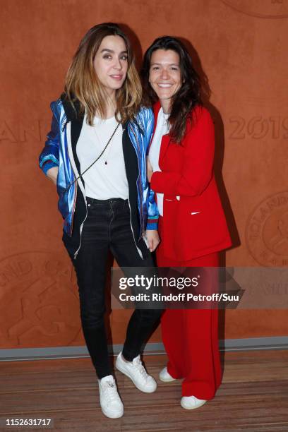 Victoria Olloqui and Hortense d'Esteve attend the 2019 French Tennis Open - Day Five at Roland Garros on May 30, 2019 in Paris, France.