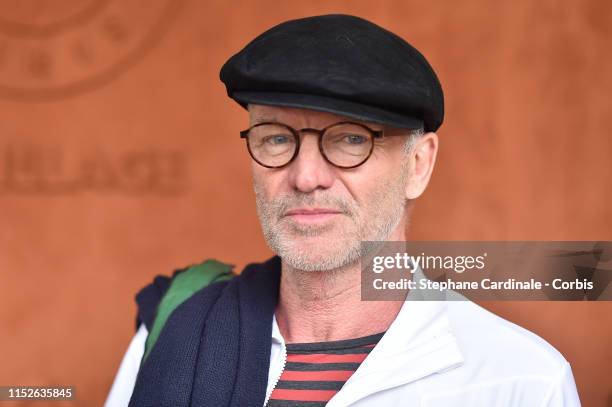 Singer Sting attends the 2019 French Tennis Open - Day Five at Roland Garros on May 30, 2019 in Paris, France.