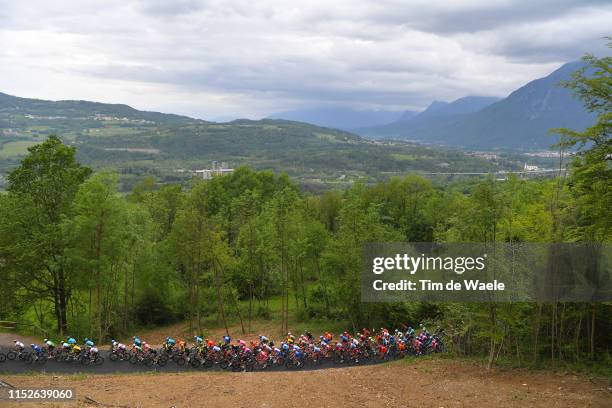 Richard Carapaz of Ecuador and Movistar Team Pink Leader Jersey / Primoz Roglic of Slovenia and Team Jumbo - Visma / Simon Yates of United Kingdom...