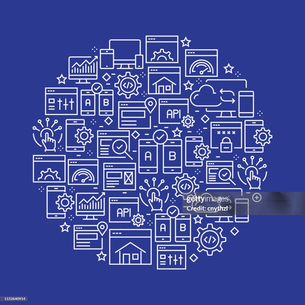 Patterns Web's Development Web Design And Development Pattern Design High-Res Vector Graphic ...