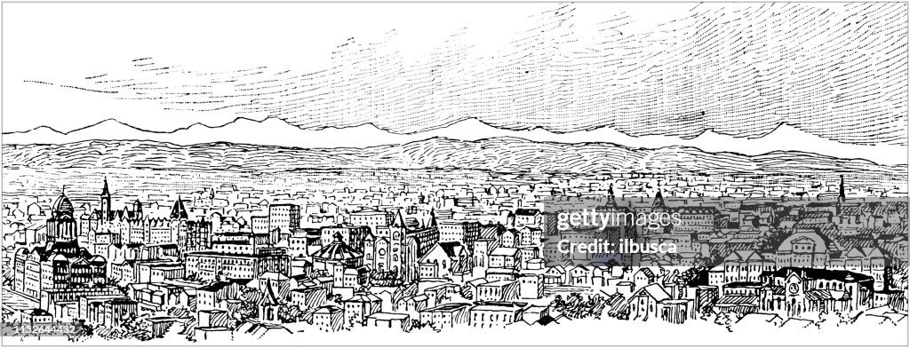 Antique illustration of USA: Denver and Rocky Mountains, Colorado