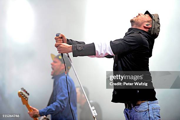 Arnim Teutoburg-Weiss of Beatsteaks performs on stage during the third day of Rock Am Ring on June 05, 2011 in Nuerburg, Germany.