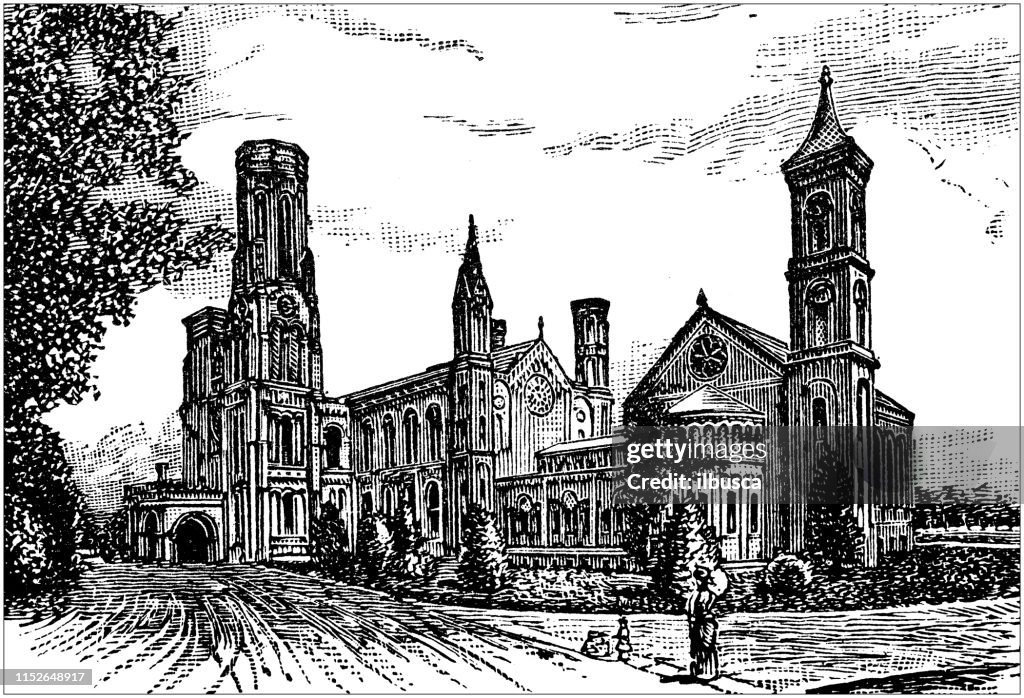 Antique illustration of USA: Washington, Smithsonian Institution