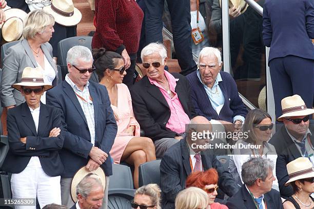 Barbara Gandolfi, Jean Paul Belmondo and Charles Gerard attend the French Open at Roland Garros on June 5, 2011 in Paris, France.