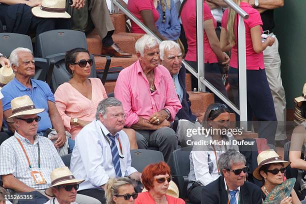 Barbara Gandolfi and Jean Paul Belmondo attend the French Open at Roland Garros on June 5, 2011 in Paris, France.