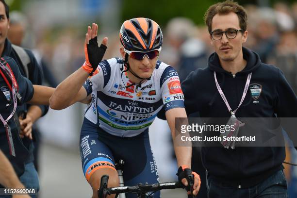Arrival / Damiano Cima of Italy and Team Nippo Vini Fantini - Faizane / Celebration / during the 102nd Giro d'Italia 2019, Stage 18 a 222km stage...