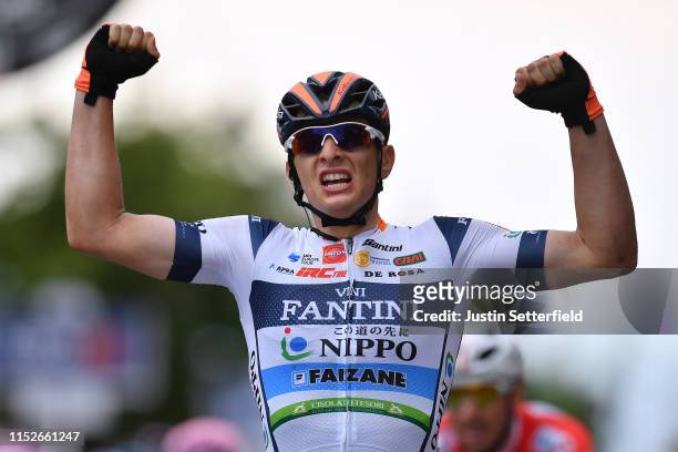 Arrival / Damiano Cima of Italy and Team Nippo Vini Fantini - Faizane / Celebration / during the 102nd Giro d'Italia 2019, Stage 18 a 222km stage...