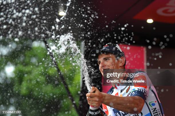 Podium / Damiano Cima of Italy and Team Nippo Vini Fantini - Faizane / Celebration / Champagne / during the 102nd Giro d'Italia 2019, Stage 18 a...