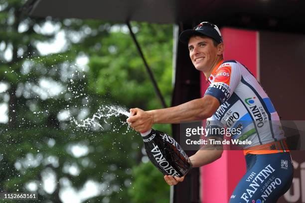 Podium / Damiano Cima of Italy and Team Nippo Vini Fantini - Faizane / Celebration / Champagne / during the 102nd Giro d'Italia 2019, Stage 18 a...