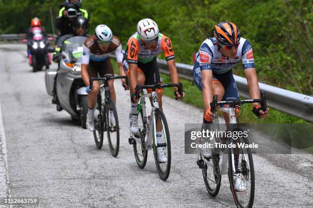 Nico Denz of Germany and Team AG2R La Mondiale / Mirco Maestri of Italy and Team Bardiani CSF / Damiano Cima of Italy and Team Nippo Vini Fantini -...