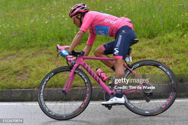 Richard Carapaz of Ecuador and Movistar Team Pink Leader Jersey / during the 102nd Giro d'Italia 2019, Stage 18 a 222km stage from Valdaora to Santa...