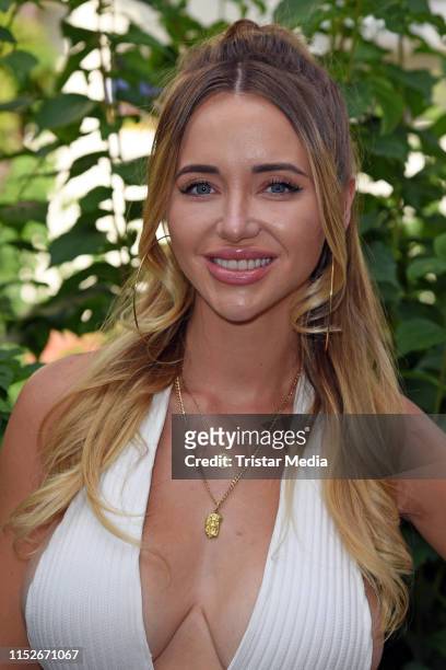 Cathy Lugner attends the POMPOEOES bride fashion presentation by Harald Gloeoeckler and Semiha Bahr on June 28, 2019 in Berlin, Germany.