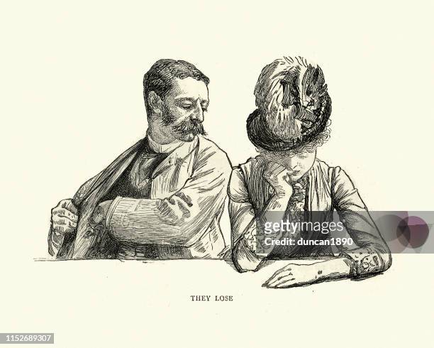 male and female gamblers, they lose, monte carlo casino - geek stock illustrations