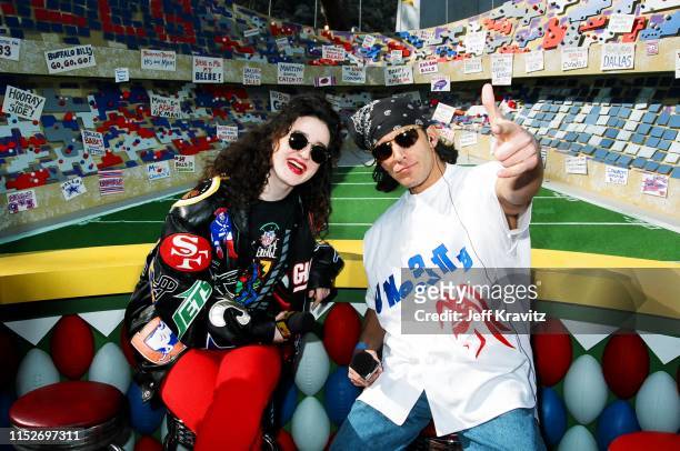 Lisa Kennedy Montgomery and Dan Cortese at The 1993 MTV Super Bowl Show at The Rose Bowl on January 31st, 1993 in Anaheim, CA.