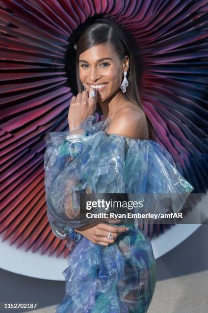 Cindy Bruna attends the amfAR Cannes Gala 2019 at Hotel du Cap-Eden-Roc on May 23, 2019 in Cap d'Antibes, France.