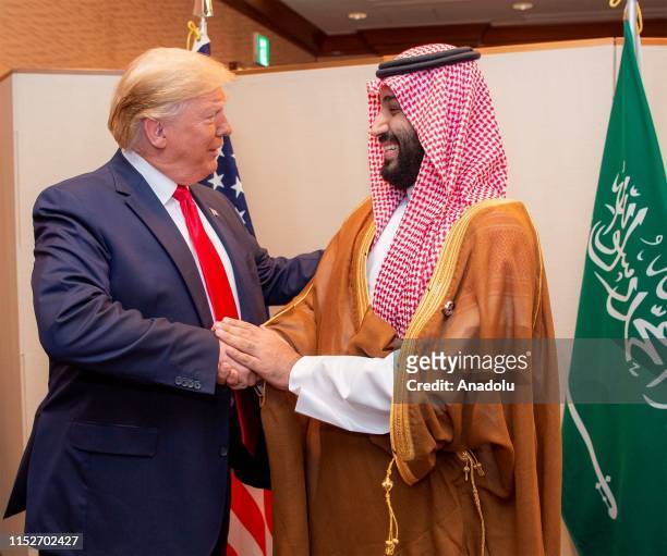 President, Donald Trump meets Crown Prince of Saudi Arabia, Mohammad Bin Salman Al Saud on the sidelines of the second day of the G20 Summit at INTEX...